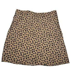 Sezane Leopard Print Tan Mini Skirt 46 / 14 Women’s A-Line